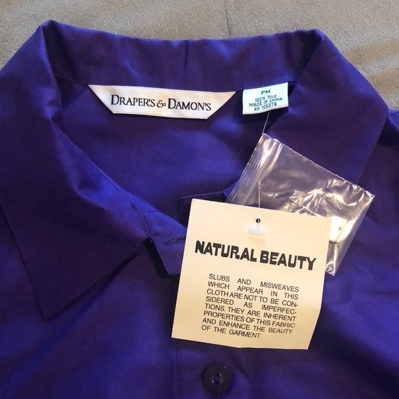 DRAPER’S & DAMON’S 100% button down blouse size PM - Picture 6 of 8